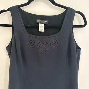 Jones New York black Blouse with Cut-Out Details